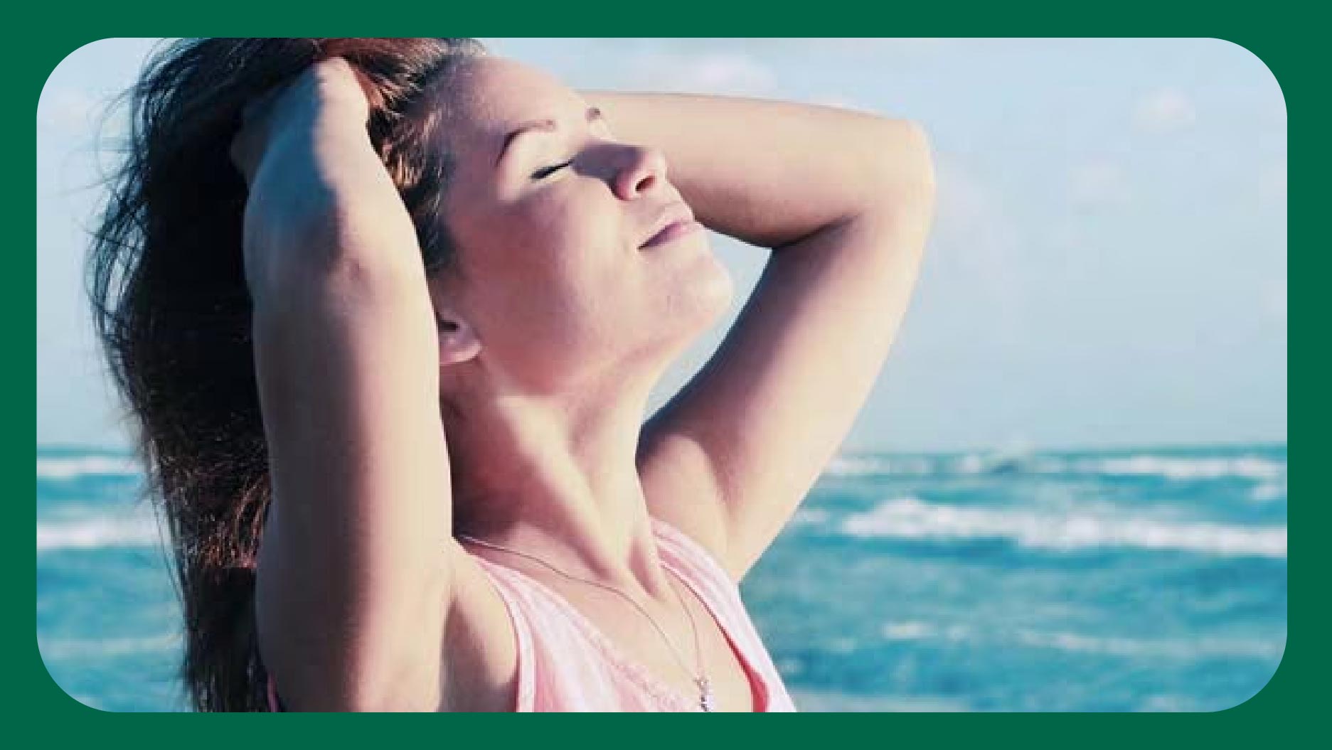 Lady feeling refreshed after using body wash for odor control