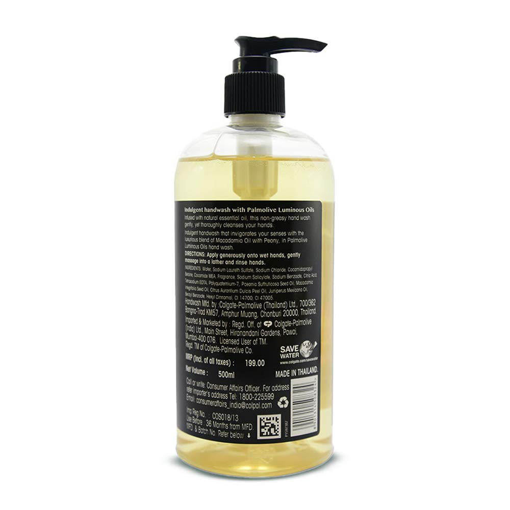 Palmolive® Luminous Oils Invigorating Handwash 500ml back Palmolive® Luminous Oils Invigorating Handwash 500ml back